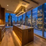 5 BHK Indiabulls Sky Worli Lower Parel Duplex Modern Kitchen Night