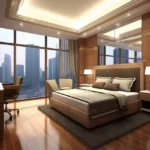 5 BHK Indiabulls Sky Worli Modern Double Bedroom with City View