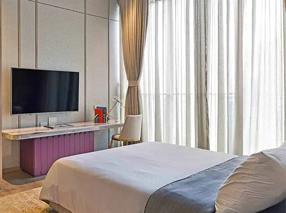 5 BHK Rustomjee Crown Prabhadevi Bedroom with TV