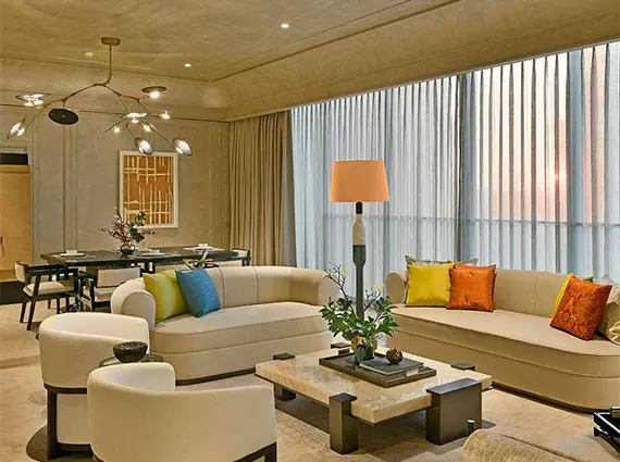 5 BHK Rustomjee Crown Prabhadevi Sofa Seating in Living Area