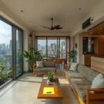 Elegant Bedroom Modern Living Room with City View