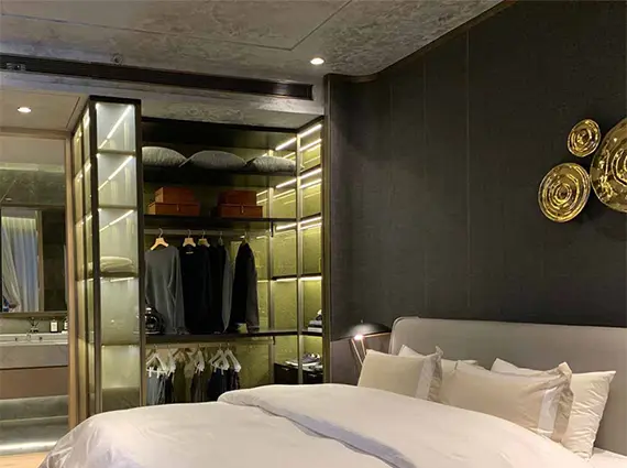 5 BHK Rustomjee Crown Prabhadevi Bedroom with See Through Lit Closet