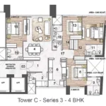 Rustomjee Crown Tower C Series Three 4 BHK Floorplan