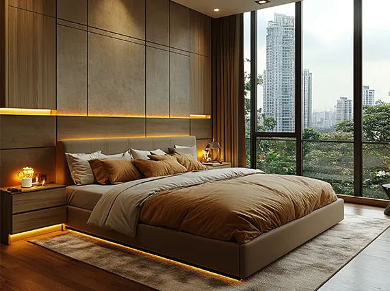 Signature Island BKC master Bedroom with City Views