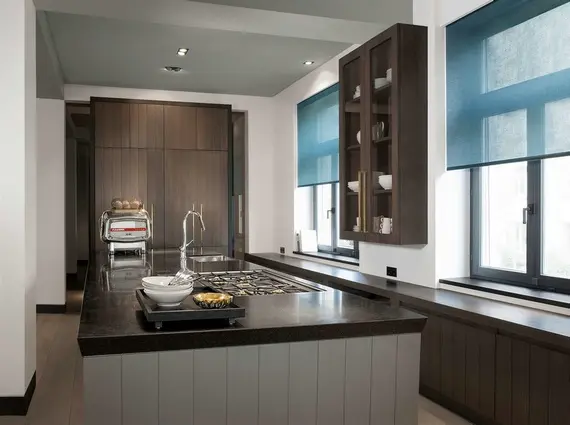 Signature Island BKC Modern Dark Wood Kitchen with Island