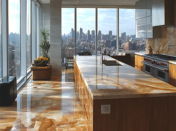 Signature Island BKC Spacious Kitchen Marble Island