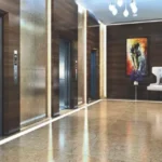 Raheja Imperia Worli Lift Lobby With Elevator Doors And Wall Panels