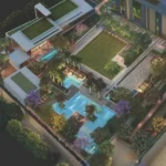Raheja Imperia Worli Podium Garden With Swimming Pool And Pathways