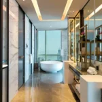 4 BHK Raheja Artesia Worli Bathroom With Freestanding Tub And Vanity