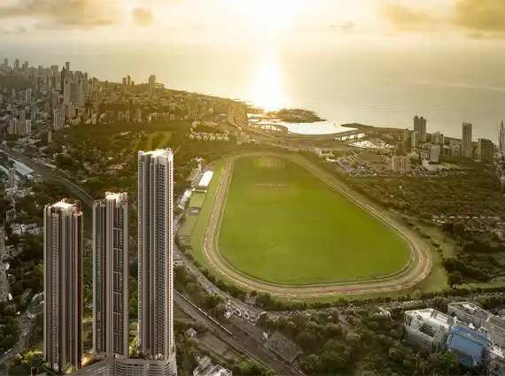 Piramal Mahalaxmi Towers with Racecourse Evening View of Ocean