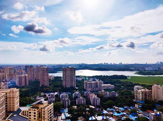 gorgeous mumbai skyline view from apartment raj grandeur