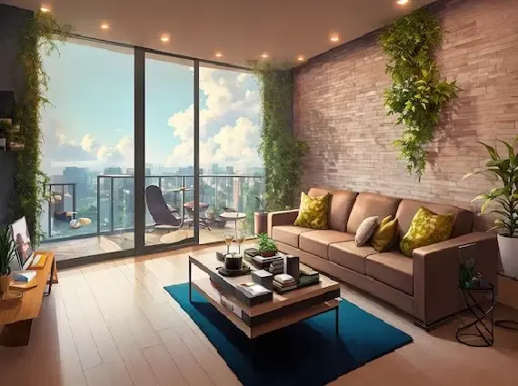 Living Room of 3 BHK Luxury Apartment Juhu Vistas