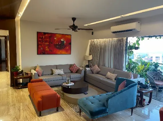 Living Room of Spacious Lokhandwala 4 BHK Apartment