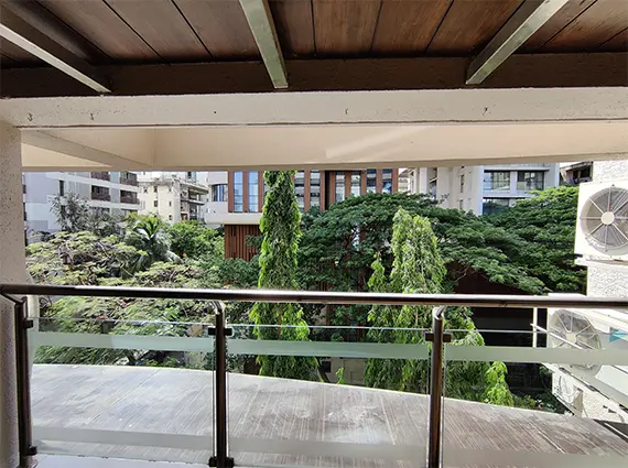 Elegant Spacious Balcony of 3 Bed Apartment in Juhu Scheme Mumbai