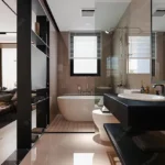 Modern Bathroom with Tub Arihant Tower Parel