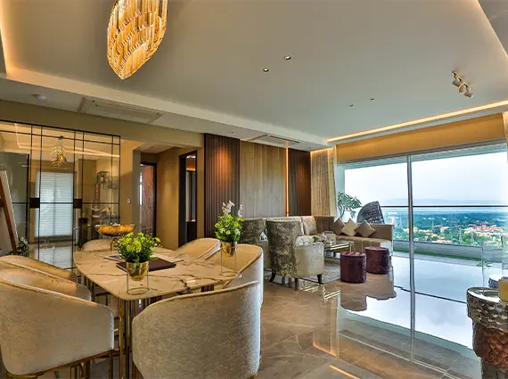 Luxury 5 BHK Apartment Living Area Tridhaatu Aranya