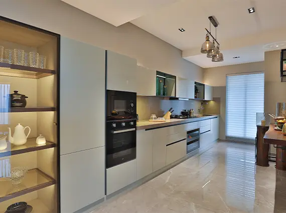 Modern Kitchen of 5 Bedroom Apartment Tridhaatu Aranya
