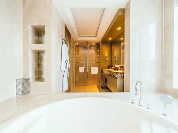 Grand Bathroom with Tub 4 Bed Luxury Apartment Khar