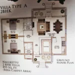 Kerala Village 2 BHK Villa floorplan