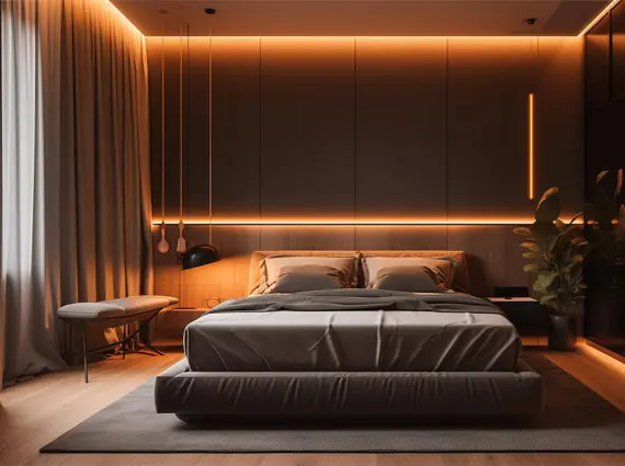 Luxury Bedroom at Night Sugee Sea Crest Worli Annie Besant Road