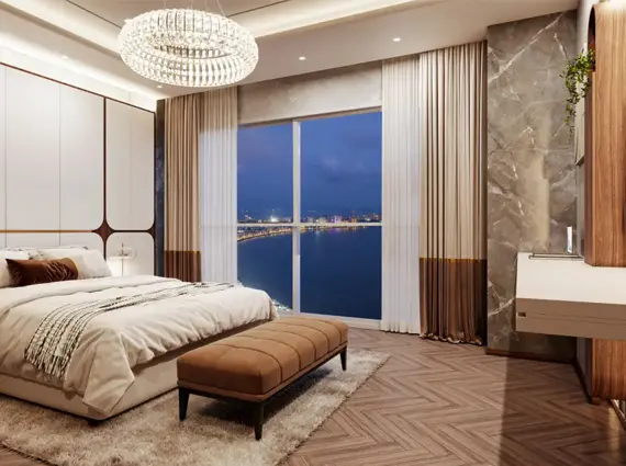 The Odyssee by Shapoorji Pallonjee Sea Facing Bedroom