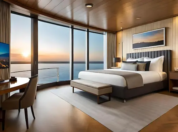 The Odyssey Marine Drive Master Bedroom with Stunning sea view