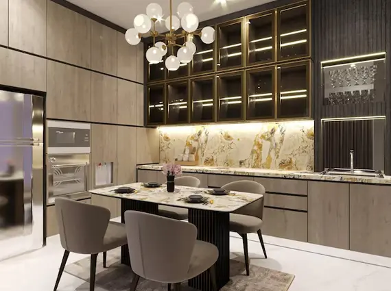 4 BHK Kitchen by the Legend by Ashar Group