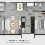 2 BHK Floorplan Type 4 Hiranandani Vista Residences Oshiwara