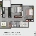 2 BHK Floorplan Type 8 Hiranandani Vista Residences Oshiwara