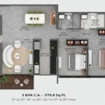 3 BHK Floorplan Type 2 Hiranandani Vista Residences Oshiwara