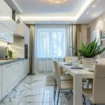 3 BHK Luxury Vista Residences oshiwara White Themed Kitchen
