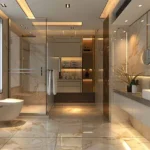 Marbe Themed Bathroom 3 BHK Vista Residences Oshiwara