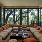 Mountain retreat 4 BHK Villa Karjat Living Room with Sofas surrounded by Greenery