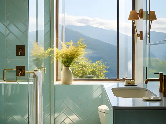 Mountain retreat Karjat 4 BHK Villa Bathroom Overlooking Blue Mountains