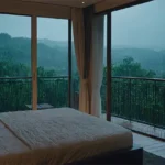 Mountain Retreat Karjat 4 BHK Villa View from Bedroom of Misty Monsoon Greenery