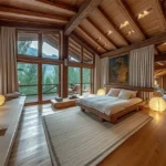 Mountain Retreat Karjat 4 BHK Villa Wooden Cabin Paneling Wooden Flooring