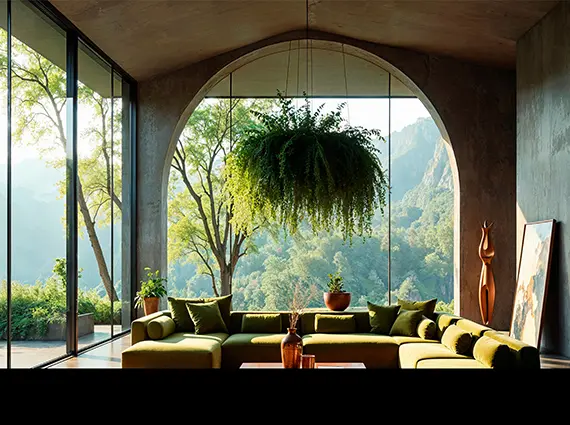 Mountain Retreat Karjat 4 BHK Villa Morning Dappled Sunlight in Lounge Area