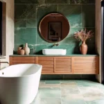 Mountain Retreat Karjat 4 BHK Villa Bathroom Stone Tiles with Tub