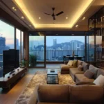 3 BHK Living room with stunning City View Chandak Vansham Vile Parle West
