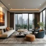 3 BHK The Marque Bandra Reclamation Living room with Large Windows