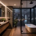 3 BHK The Marque Bandra Reclamation Modern Bathroom with Bath area