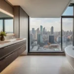 3 BHK Modern Bathroom with City View Chandak Vansham Vile Parle West