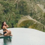 4 BHK Villa Pawna Lake Girl Enjoying Forest View Sitting on Edge of Infinity Pool