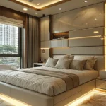 Crescent 9 Almeida Park Bandra Spacious Bedroom with LED Strip Lights