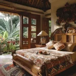 Istana Santai Nashik 3 BHK Villa Bedroom with Sliding Doors Looking into Greenery