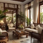 Istana Santai Nashik 3 BHK Villa Exotic Theme Living Room with Balinese Teak Furniture