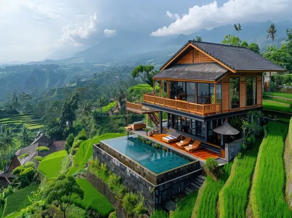 Istana Santai Nashik 3 BHK Villa with Pool Mountain Setting Amidst Green Terraced Fields