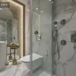 Salsette 27 Byculla Summit Residences Penthouse Bathroom with marble