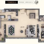 Salsette 27 Penthouse Tower A Lower Level 56 Unit One Floorplan