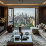 Raheja Park West Santacruz West Luxury Living Room with Designer sofas and Table